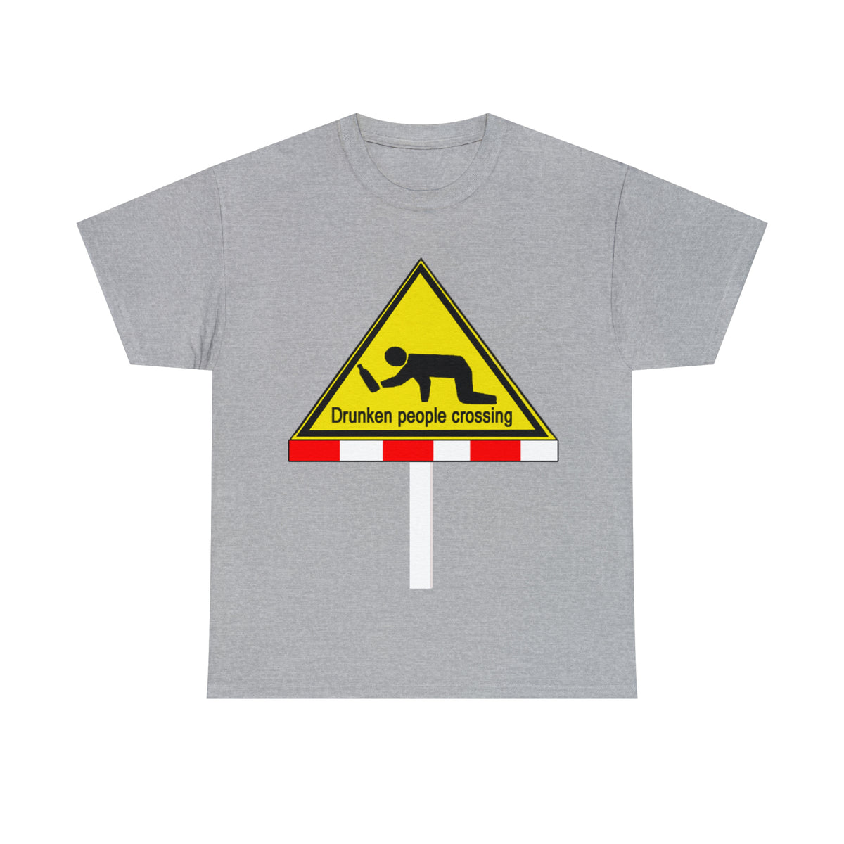 DRU**** PEOPLE CROSSING FUNNY SIGN T-SHIRT - Unisex Heavy Cotton Tee - AUS