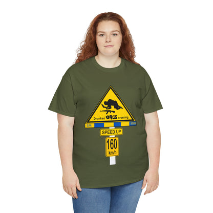 DRU**** ORCS CROSSING UKRAINE SUPPORTER T-SHIRT - Unisex Heavy Cotton Tee - AUS