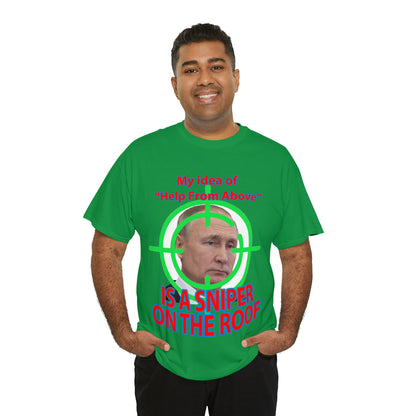 Help from Above SNIPER ON THE ROOF - Funny Unisex Heavy Cotton Tee - AUS