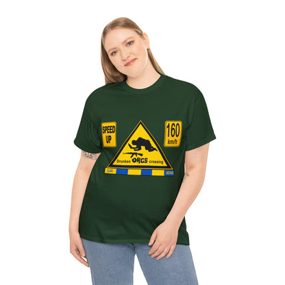 DRU**** ORCS CROSSING - 160 Km/h/SPEED UP - Unisex Heavy Cotton Tee - AUS