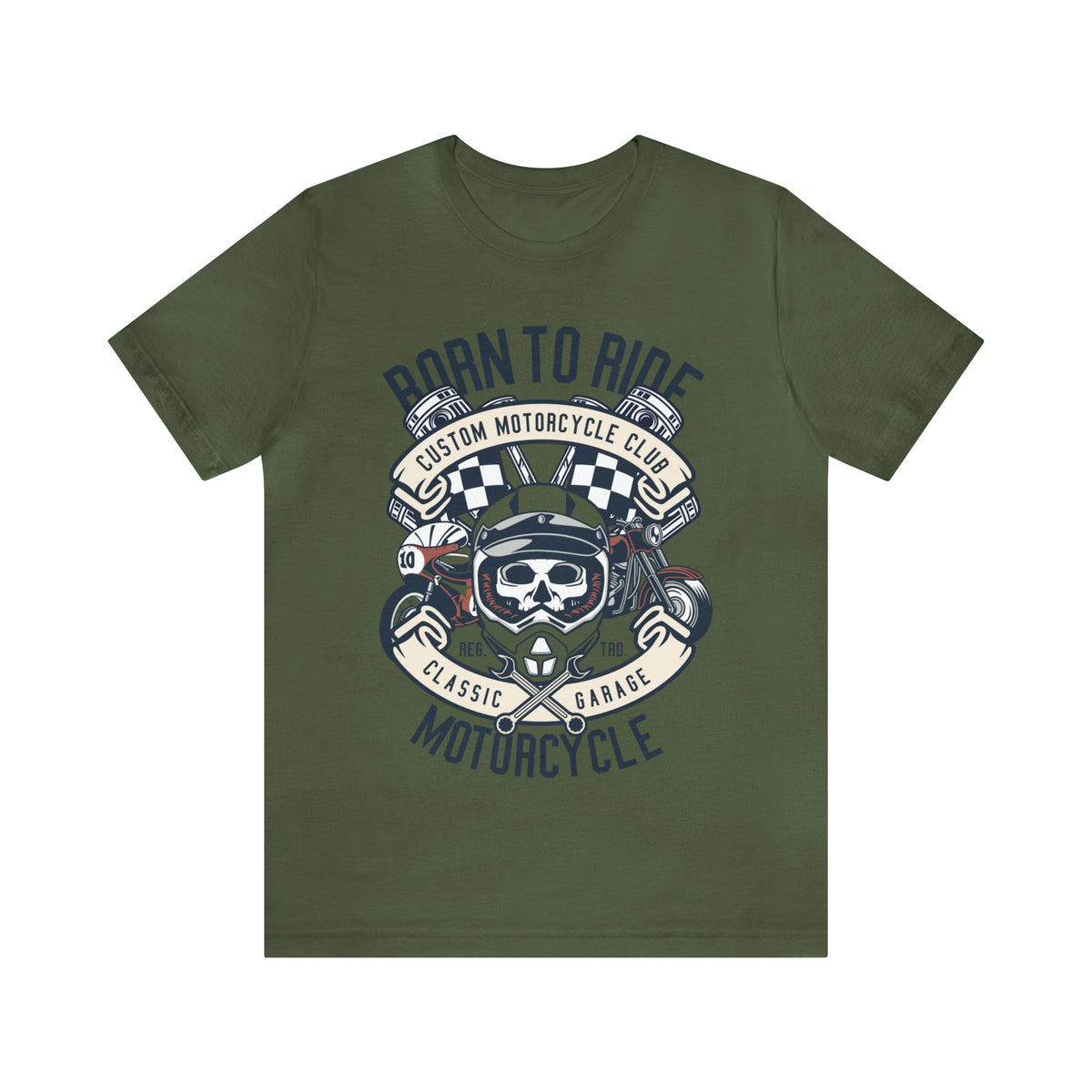 BORN TO RIDE Classic Garage - Unisex Jersey Short Sleeve Tee