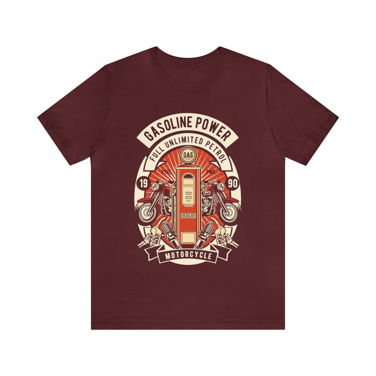 GASOLINE POWER Motorcycle - Unisex Jersey Short Sleeve Tee