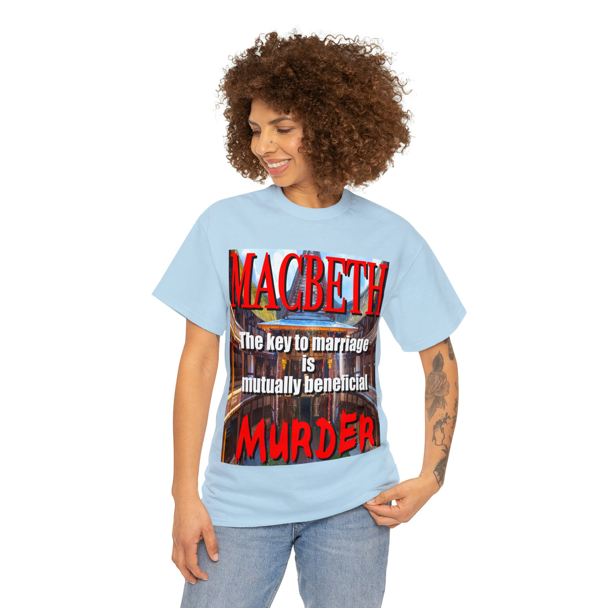 MACBETH the key to marriage is...- Unisex Heavy Cotton Tee