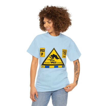DRU**** ORCS CROSSING - 160 Km/h/SPEED UP - Unisex Heavy Cotton Tee - AUS