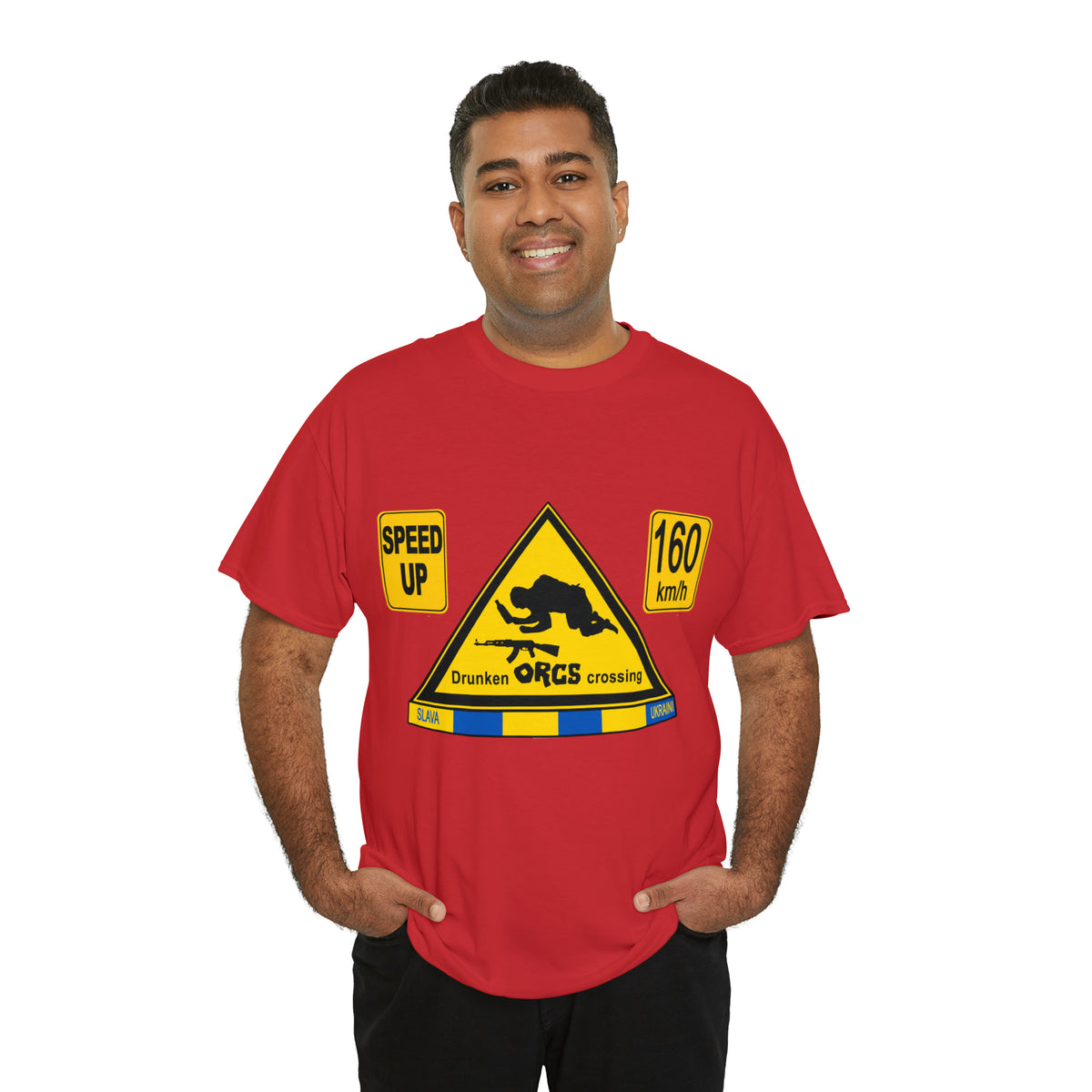 DRU**** ORCS CROSSING - 160 Km/h/SPEED UP - Unisex Heavy Cotton Tee - AUS