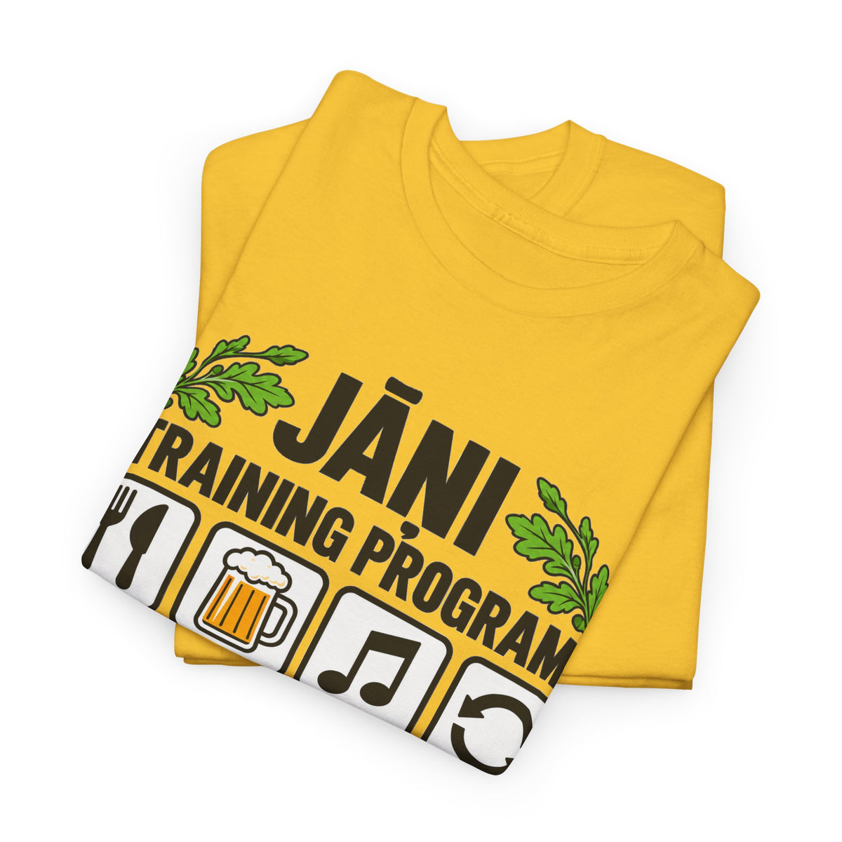 Jāņi Training Program T-Shirt | Latvian Midsummer Gift | White Text | BalticAF