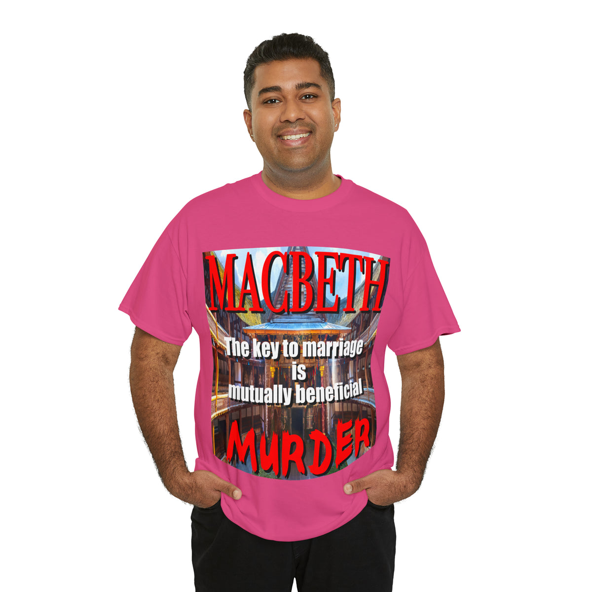 MACBETH the key to marriage is...- Unisex Heavy Cotton Tee