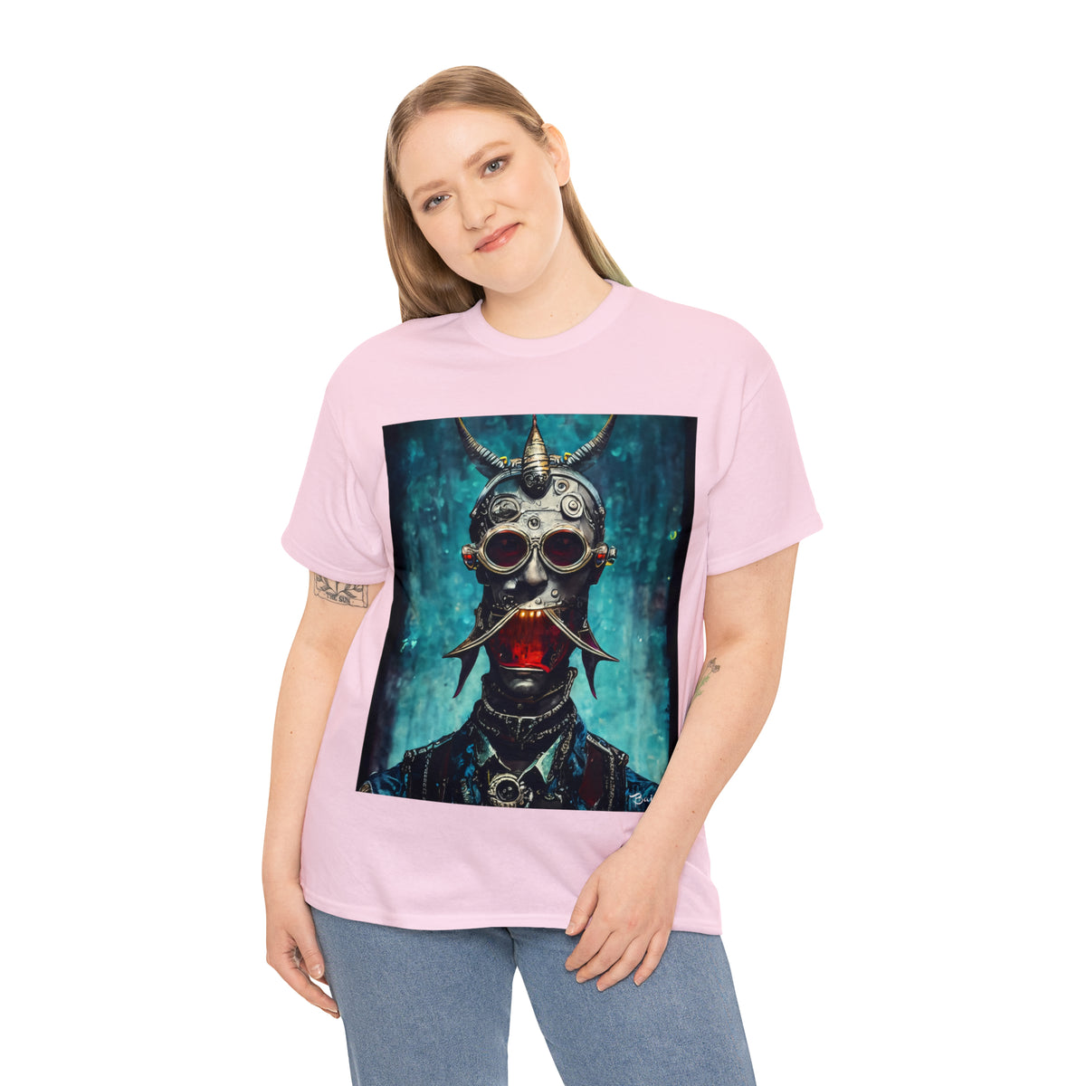 CYBER-STEAMPUNK BOUNTY-HUNTER - Airt on a Shirt  - Unisex Heavy Cotton Tee - AUS