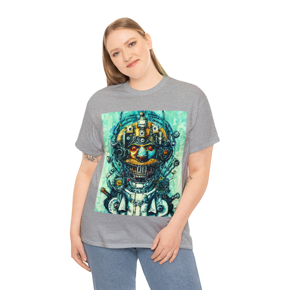 CYBERPUNK STEAMPUNK AUTON - Airt on a Shirt  - Unisex Heavy Cotton Tee - AUS