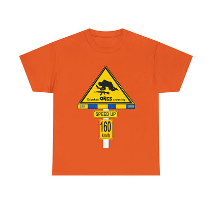 DRU**** ORCS CROSSING UKRAINE SUPPORTER T-SHIRT - Unisex Heavy Cotton Tee - AUS