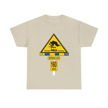 DRU**** ORCS CROSSING UKRAINE SUPPORTER T-SHIRT - Unisex Heavy Cotton Tee - AUS