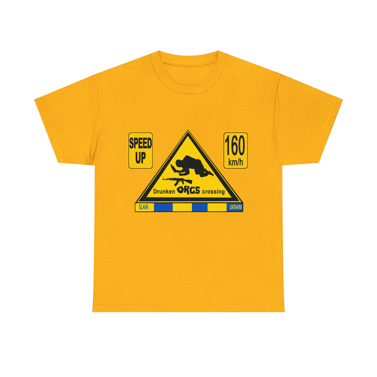DRU**** ORCS CROSSING - 160 Km/h/SPEED UP - Unisex Heavy Cotton Tee - AUS