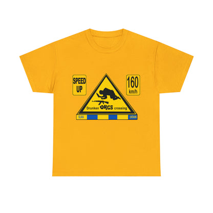 DRU**** ORCS CROSSING - 160 Km/h/SPEED UP - Unisex Heavy Cotton Tee - AUS