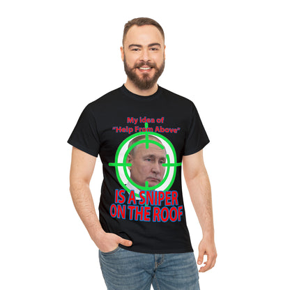 Help from Above SNIPER ON THE ROOF - Funny Unisex Heavy Cotton Tee - AUS