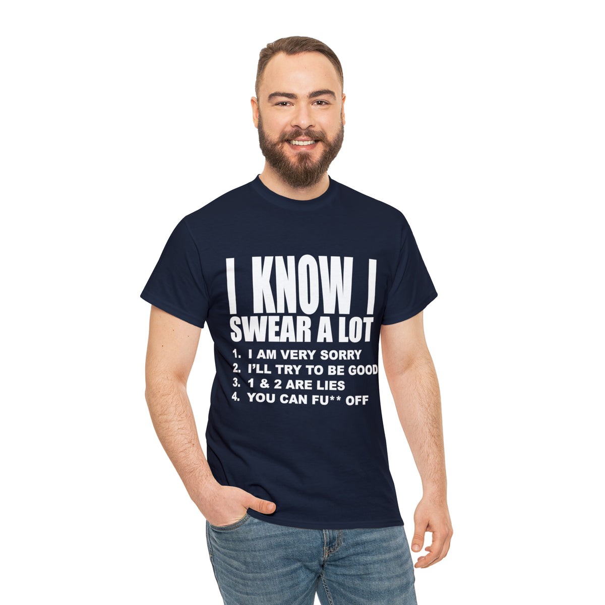 I KNOW I SWEAR A LOT (Po**** Version) - Unisex Heavy Cotton Tee - AUS