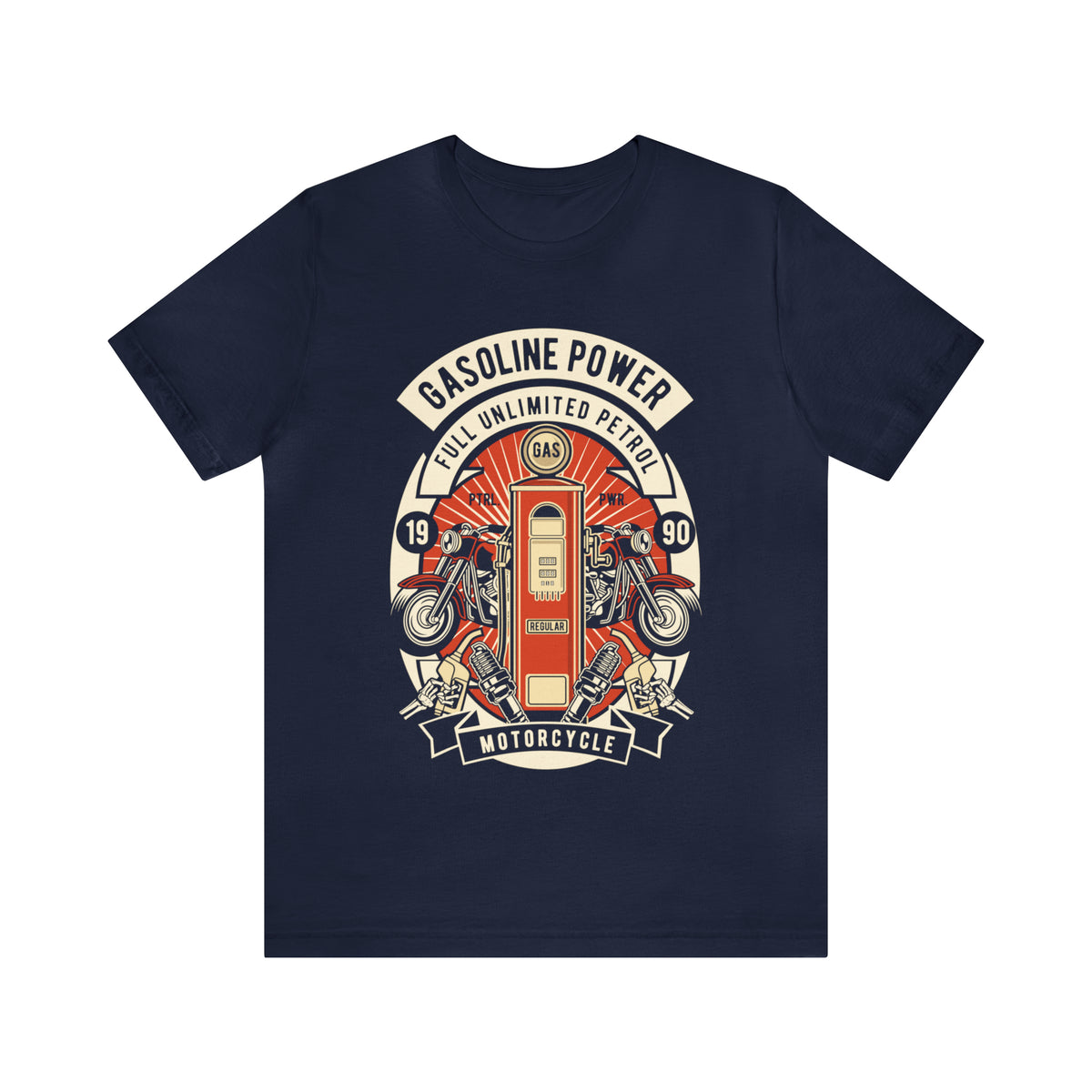 GASOLINE POWER Motorcycle - Unisex Jersey Short Sleeve Tee