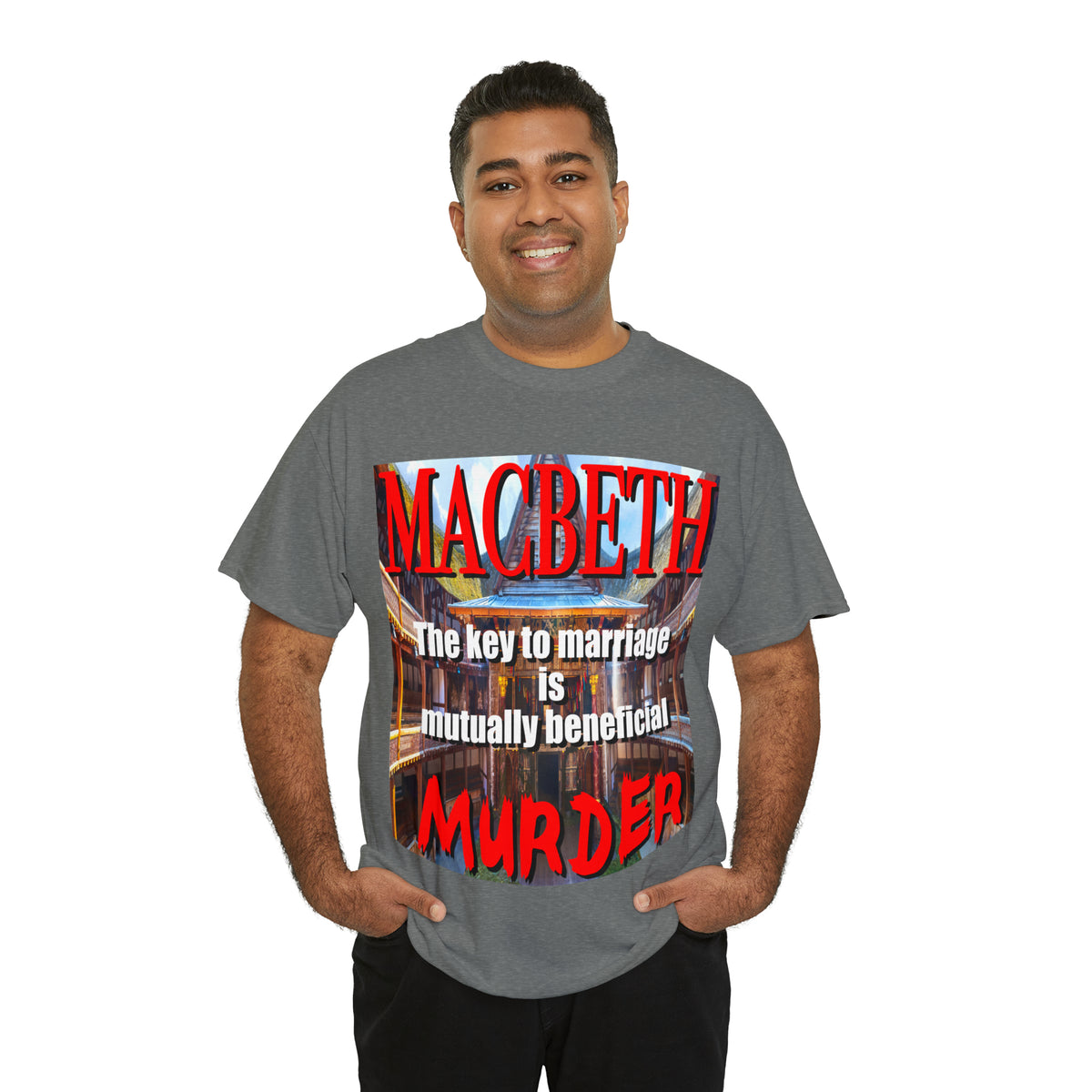 MACBETH the key to marriage is...- Unisex Heavy Cotton Tee