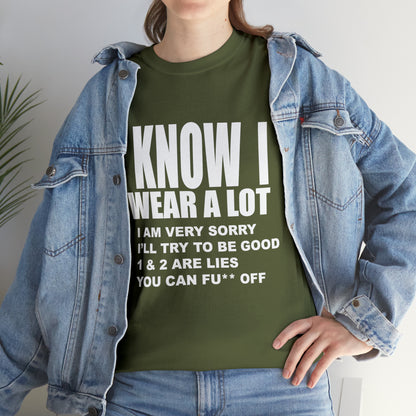 I KNOW I SWEAR A LOT (Po**** Version) - Unisex Heavy Cotton Tee - AUS