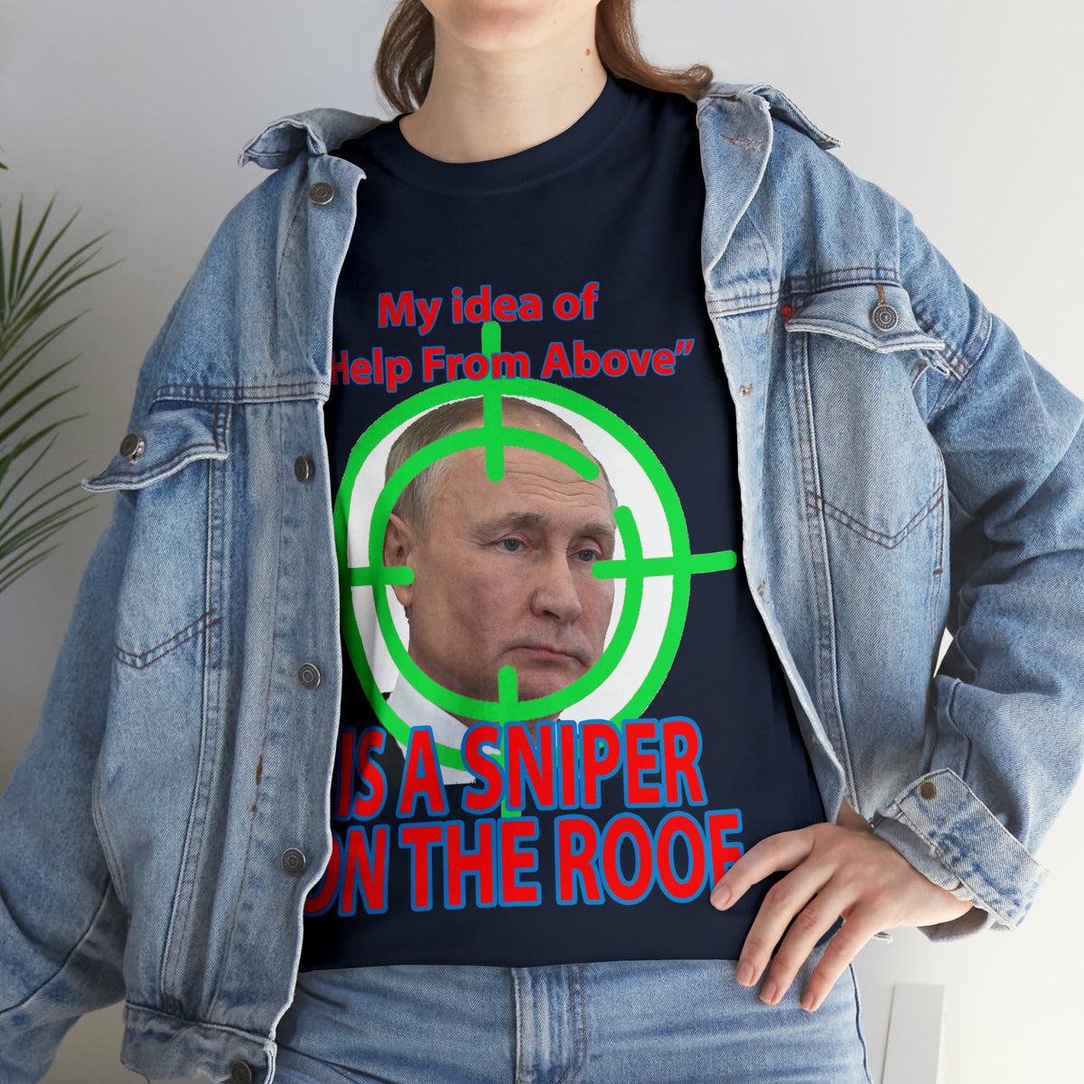 Help from Above SNIPER ON THE ROOF - Funny Unisex Heavy Cotton Tee - AUS