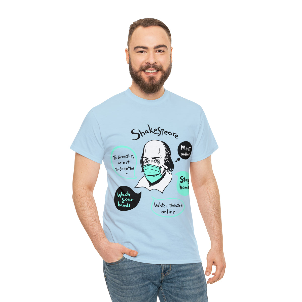 COVID-19 SHAKESPEARE (light) - Unisex Heavy Cotton Tee