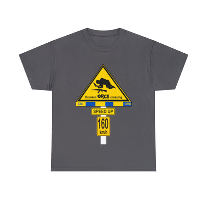 DRU**** ORCS CROSSING UKRAINE SUPPORTER T-SHIRT - Unisex Heavy Cotton Tee - AUS