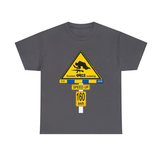 DRU**** ORCS CROSSING UKRAINE SUPPORTER T-SHIRT - Unisex Heavy Cotton Tee - AUS