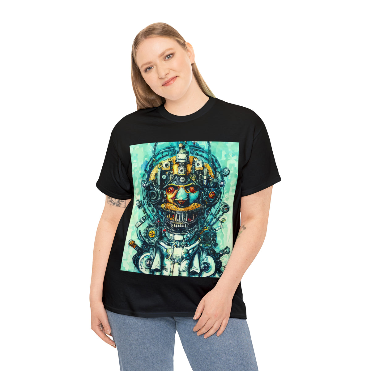 CYBERPUNK STEAMPUNK AUTON - Airt on a Shirt  - Unisex Heavy Cotton Tee - AUS