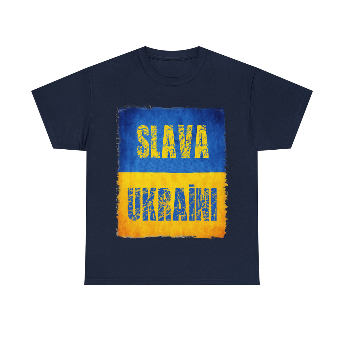 "SLAVA UKRAINI" FLAG - Unisex Heavy Cotton Tee