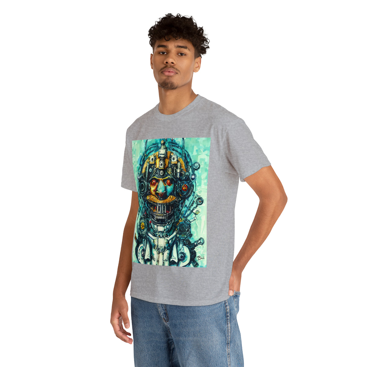 CYBERPUNK STEAMPUNK AUTON - Airt on a Shirt  - Unisex Heavy Cotton Tee - AUS