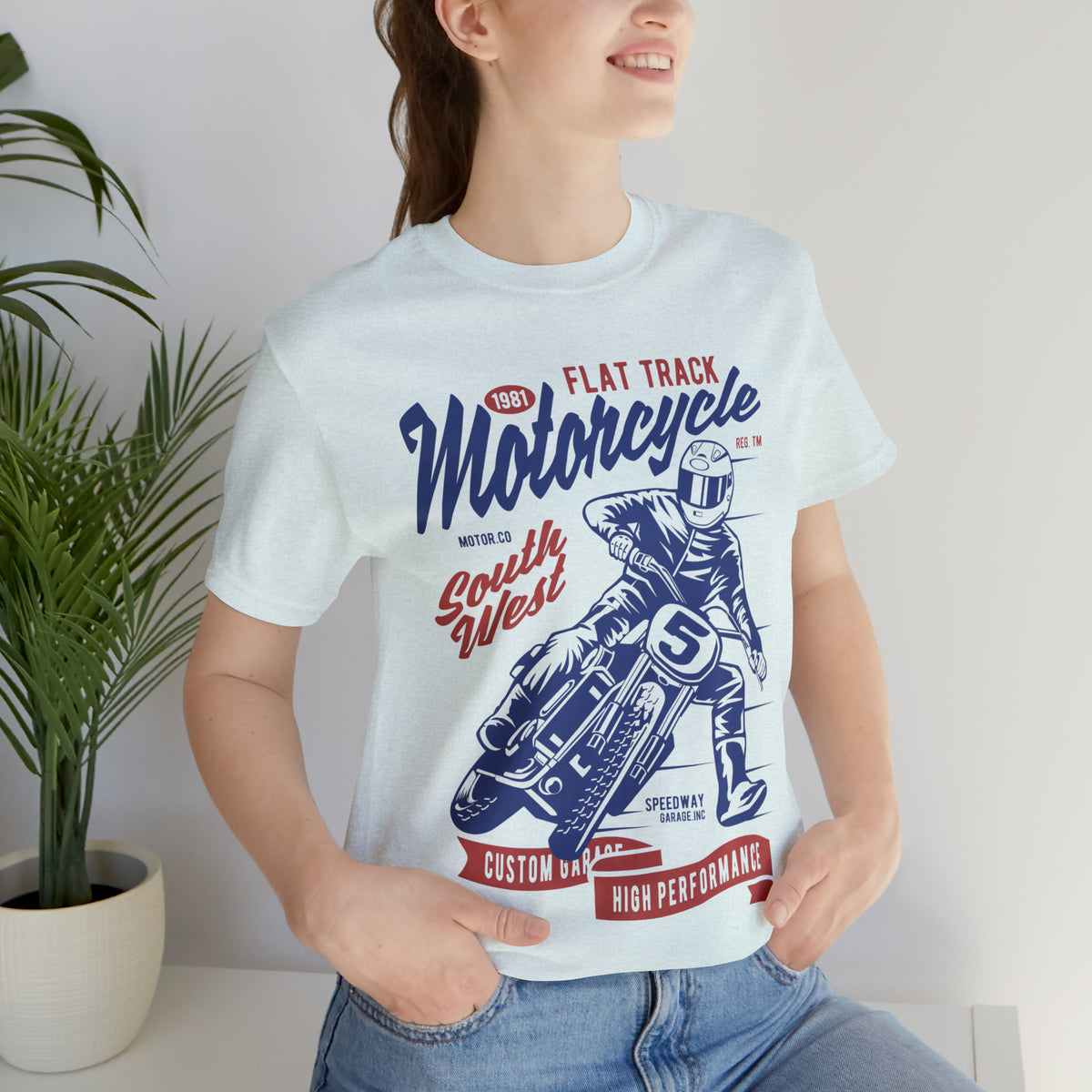 FLAT TRACK MOTORCYCLE - Unisex Jersey Short Sleeve Tee
