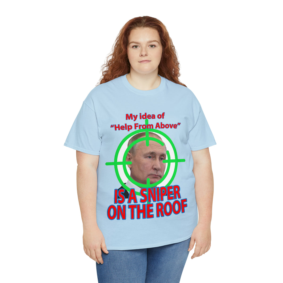 Help from Above SNIPER ON THE ROOF - Funny Unisex Heavy Cotton Tee - AUS