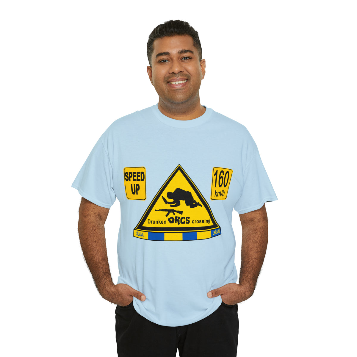 DRU**** ORCS CROSSING - 160 Km/h/SPEED UP - Unisex Heavy Cotton Tee - AUS