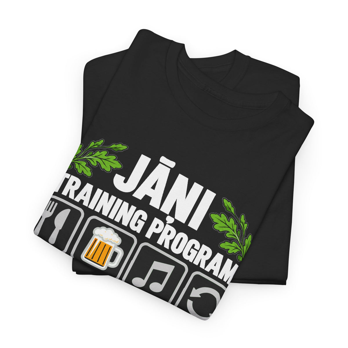 Jāņi Training Program T-Shirt | Latvian Midsummer Gift | White Text | BalticAF