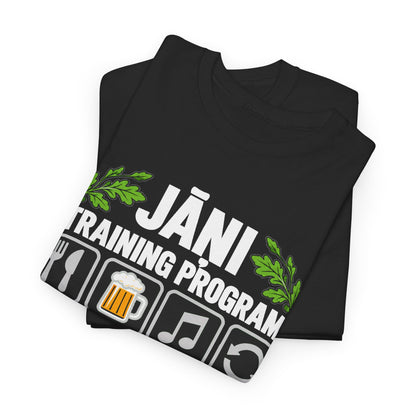 Jāņi Training Program T-Shirt | Latvian Midsummer Gift | White Text | BalticAF