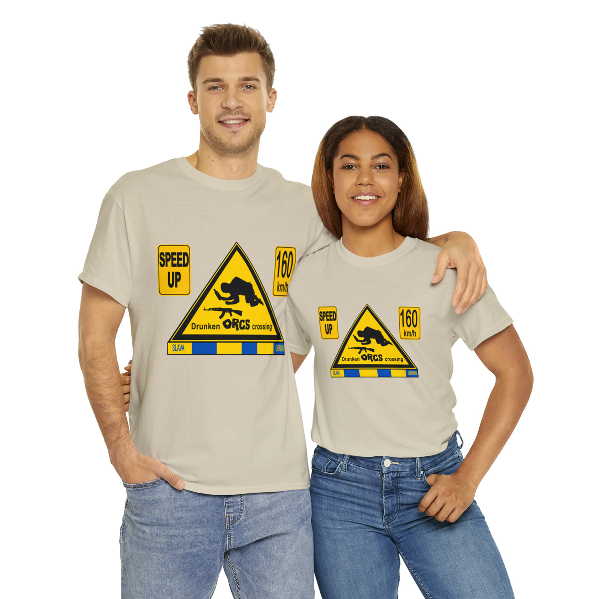 DRU**** ORCS CROSSING - 160 Km/h/SPEED UP - Unisex Heavy Cotton Tee - AUS