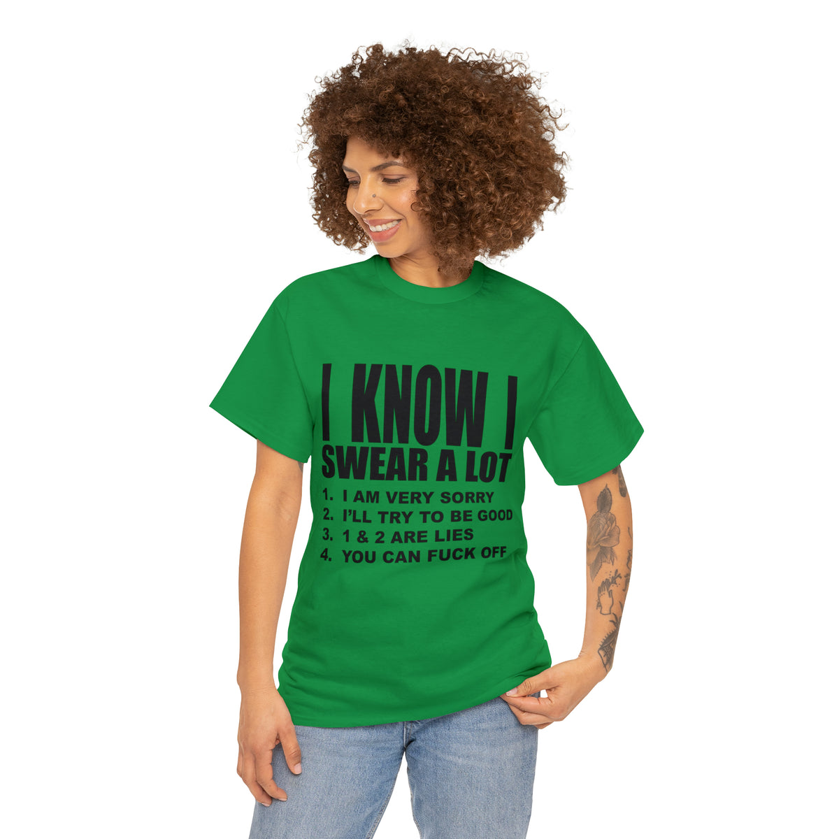 I KNOW I SWEAR A LOT (r*** version) - Unisex Heavy Cotton Tee - AUS