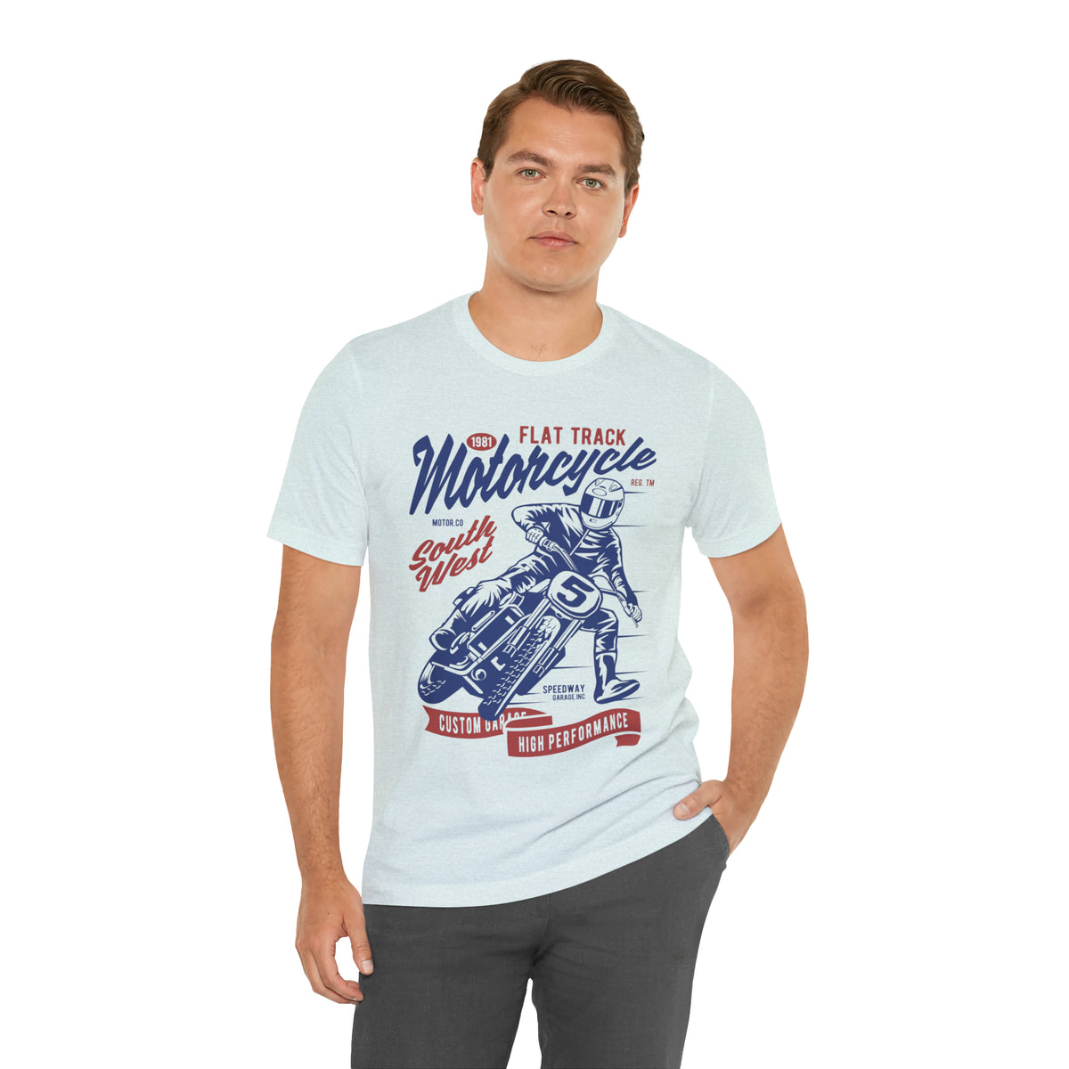 FLAT TRACK MOTORCYCLE - Unisex Jersey Short Sleeve Tee