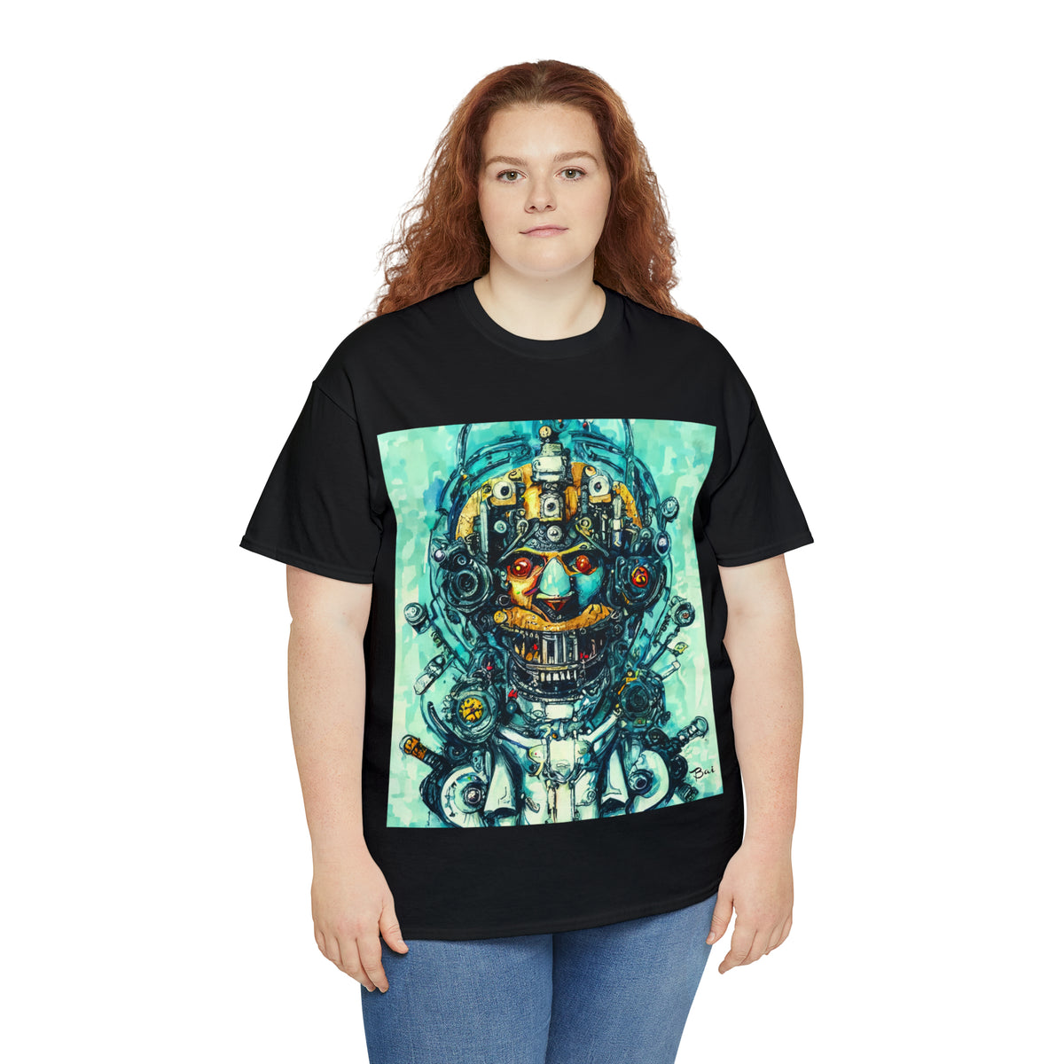 CYBERPUNK STEAMPUNK AUTON - Airt on a Shirt  - Unisex Heavy Cotton Tee - AUS