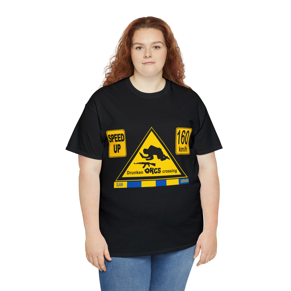 DRU**** ORCS CROSSING - 160 Km/h/SPEED UP - Unisex Heavy Cotton Tee - AUS