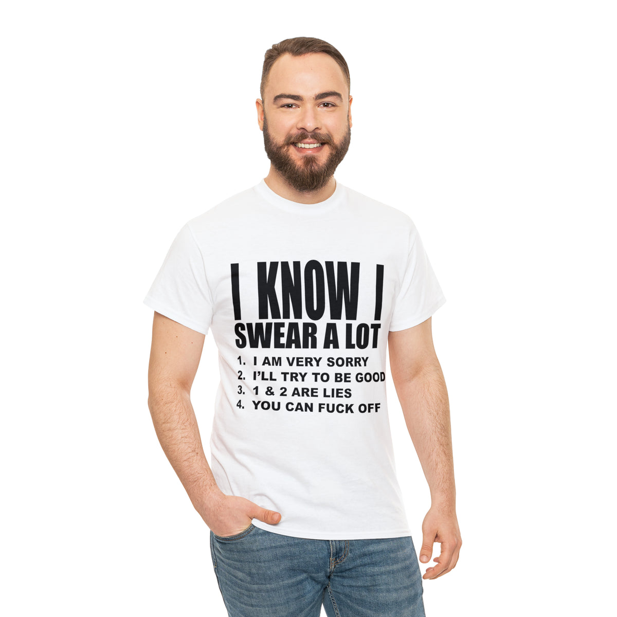 I KNOW I SWEAR A LOT (r*** version) - Unisex Heavy Cotton Tee - AUS