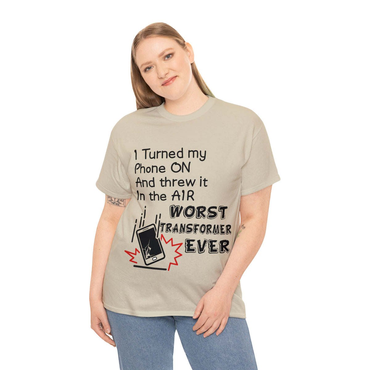 I TURNED MY PHONE ON - Unisex Heavy Cotton Tee - AUS