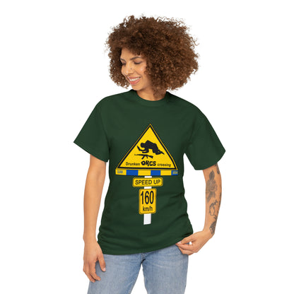 DRU**** ORCS CROSSING UKRAINE SUPPORTER T-SHIRT - Unisex Heavy Cotton Tee - AUS