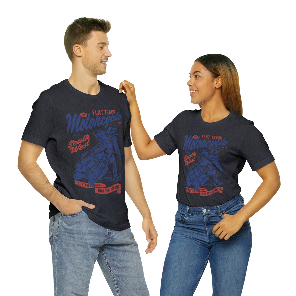 FLAT TRACK MOTORCYCLE - Unisex Jersey Short Sleeve Tee