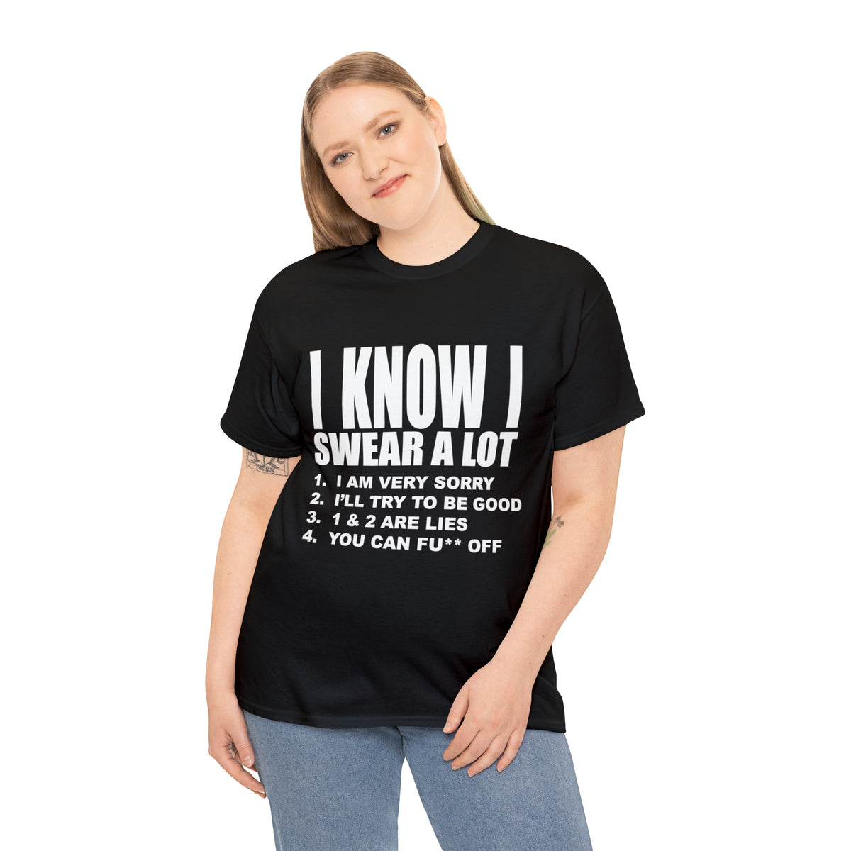 I KNOW I SWEAR A LOT (Po**** Version) - Unisex Heavy Cotton Tee - AUS