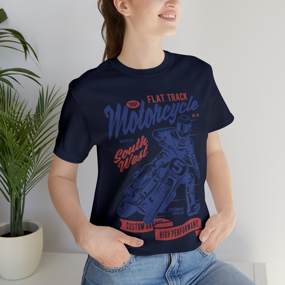 FLAT TRACK MOTORCYCLE - Unisex Jersey Short Sleeve Tee
