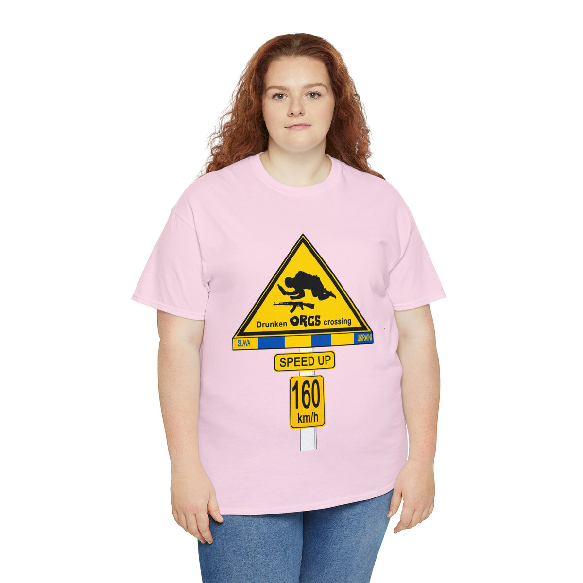 DRU**** ORCS CROSSING UKRAINE SUPPORTER T-SHIRT - Unisex Heavy Cotton Tee - AUS