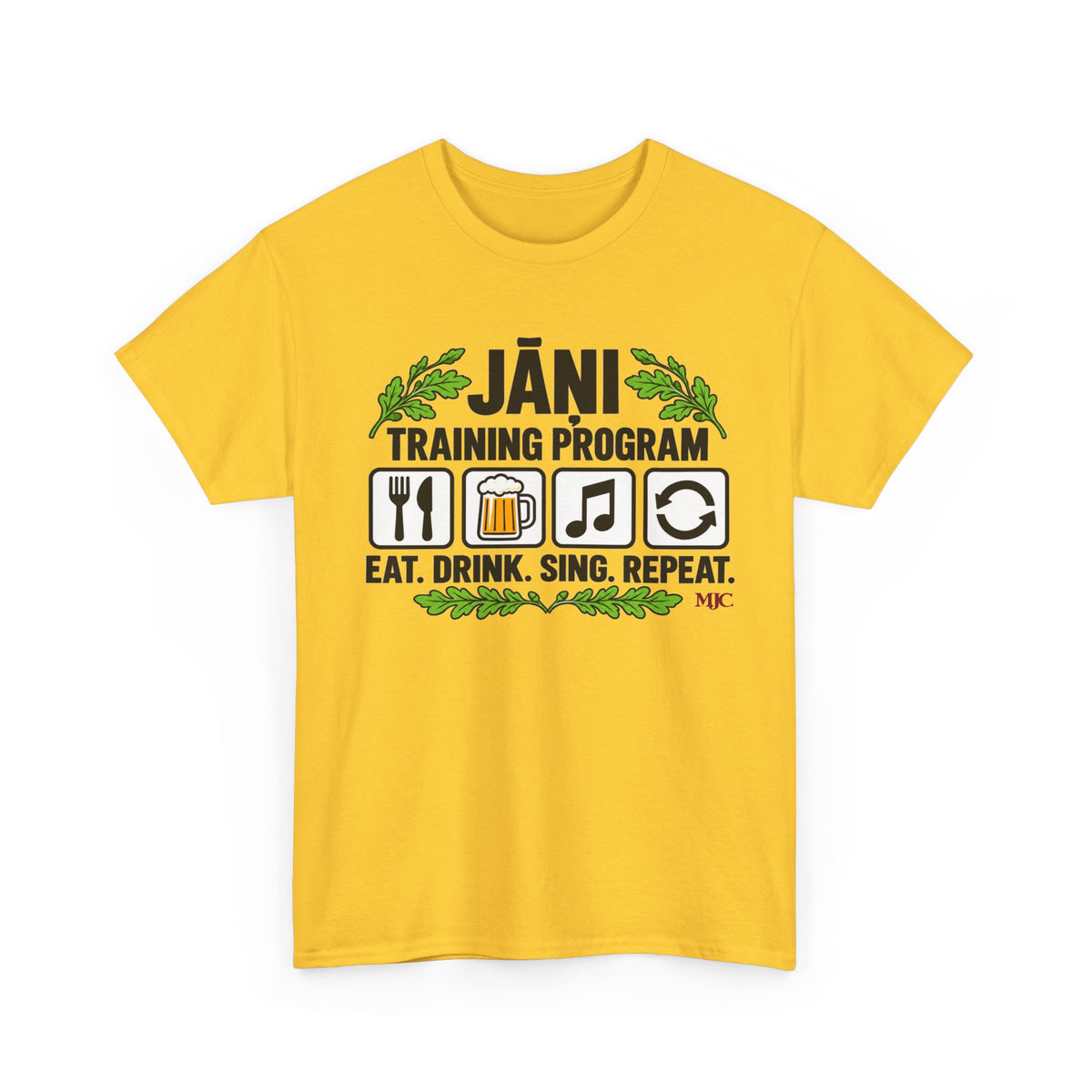 Jāņi Training Program T-Shirt | Latvian Midsummer Gift | White Text | BalticAF