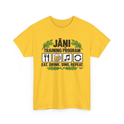 Jāņi Training Program T-Shirt | Latvian Midsummer Gift | White Text | BalticAF
