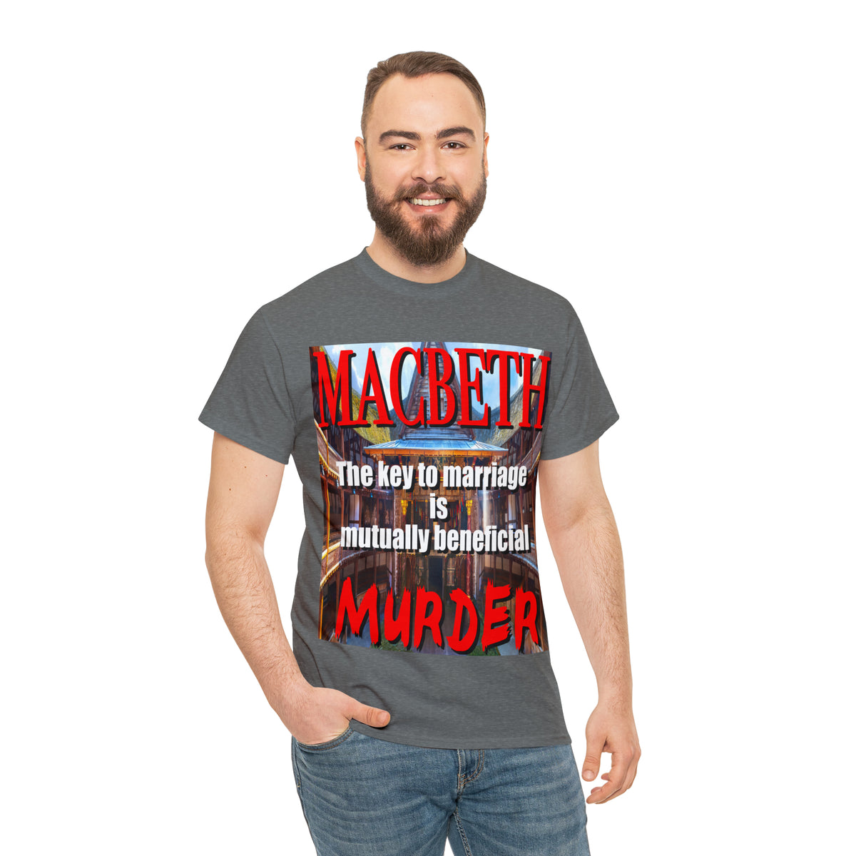 MACBETH the key to marriage is...- Unisex Heavy Cotton Tee
