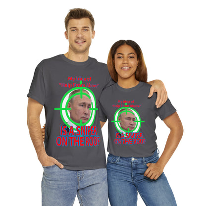 Help from Above SNIPER ON THE ROOF - Funny Unisex Heavy Cotton Tee - AUS